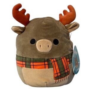 Squishmallows Patterson Reindeer Plush NEW orange green plaid scarf winter moose